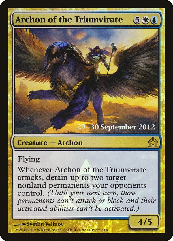 Archon of the Triumvirate [Return to Ravnica Prerelease Promos] For Sale