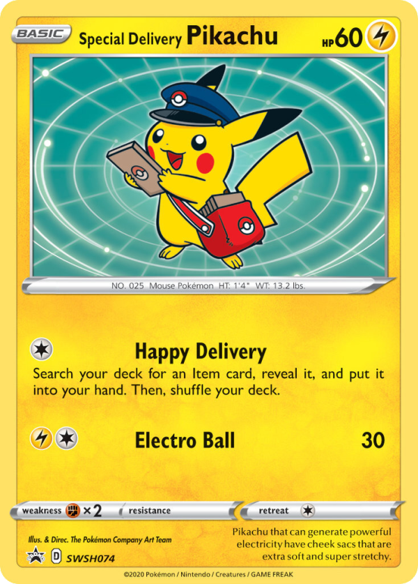 Special Delivery Pikachu (SWSH074) [Sword & Shield: Black Star Promos] Discount